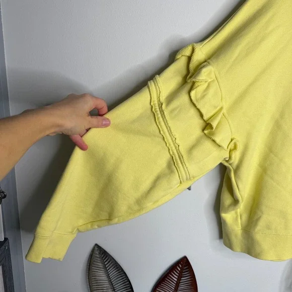 B1 Puma x Collina Strada Yellow Lace Up Ruffle Hoodie Sweatshirt XL 624534-31 - Picture 6 of 10